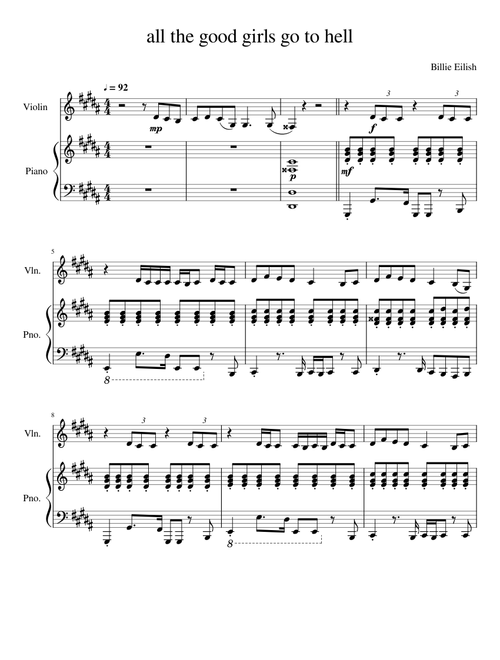 all the good girls go to hell Violin