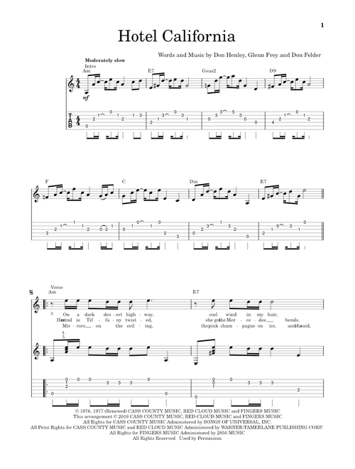 Hotel California - Eagles (Solo Guitar)