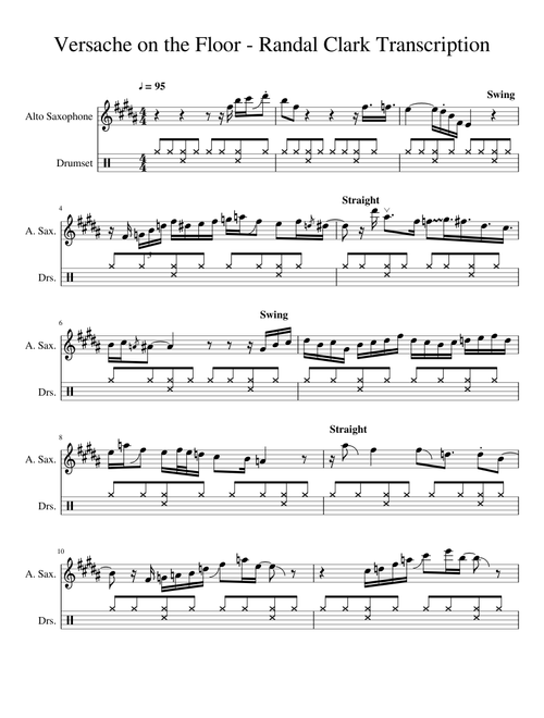 Versace on The Floor - Randal Clark Alto Saxophone Transcription - Bruno Mars - Cannonball Band Cover