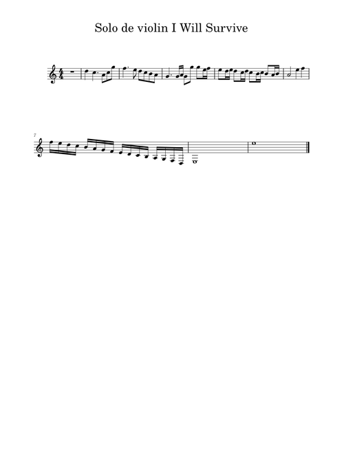 I will survive – Gloria Gaynor solo de violin I will survive