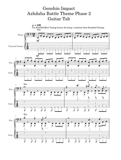 Genshin Impact - Azhdaha Battle Theme - Phase 2 - Guitar Fingerstyle
