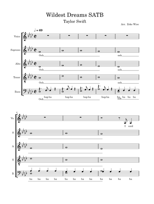 Wildest Dreams - Taylor Swift (SATB)