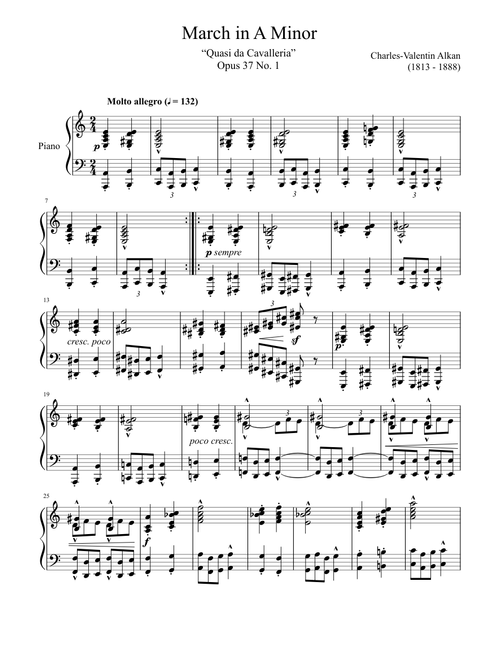 March Opus 37 No. 1 in A Minor, “Quasi da Cavalleria”