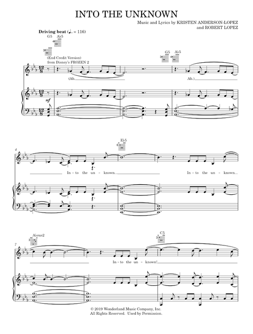 Into the Unknown - Panic! At the Disco (Piano-Vocal-Guitar)