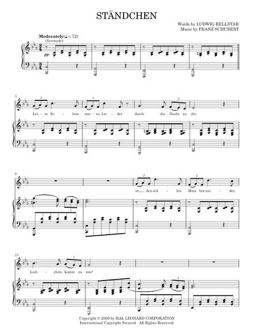 Serenade - Franz Schubert (Piano-Vocal-Guitar)