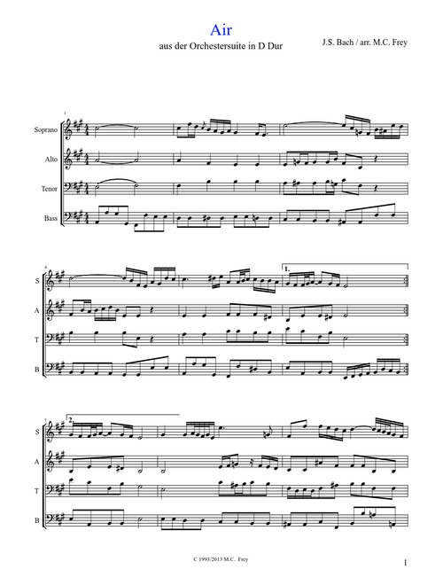 J.S. Bach Air aus der Orchestersuite in D Dur