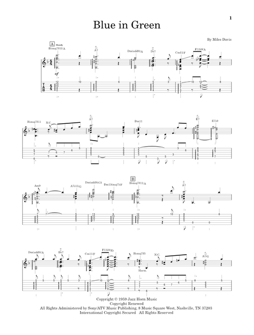 Blue In Green - Miles Davis (Solo Guitar)
