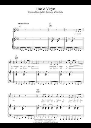 Play Official version of Like a virgin Sheet Music by Madonna for Piano ...