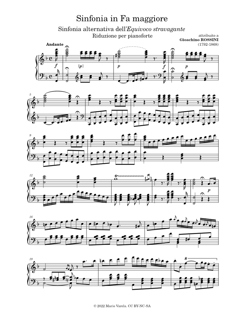 Gioachino Rossini: Sinfonia in Fa maggiore (Sinfonia alternativa