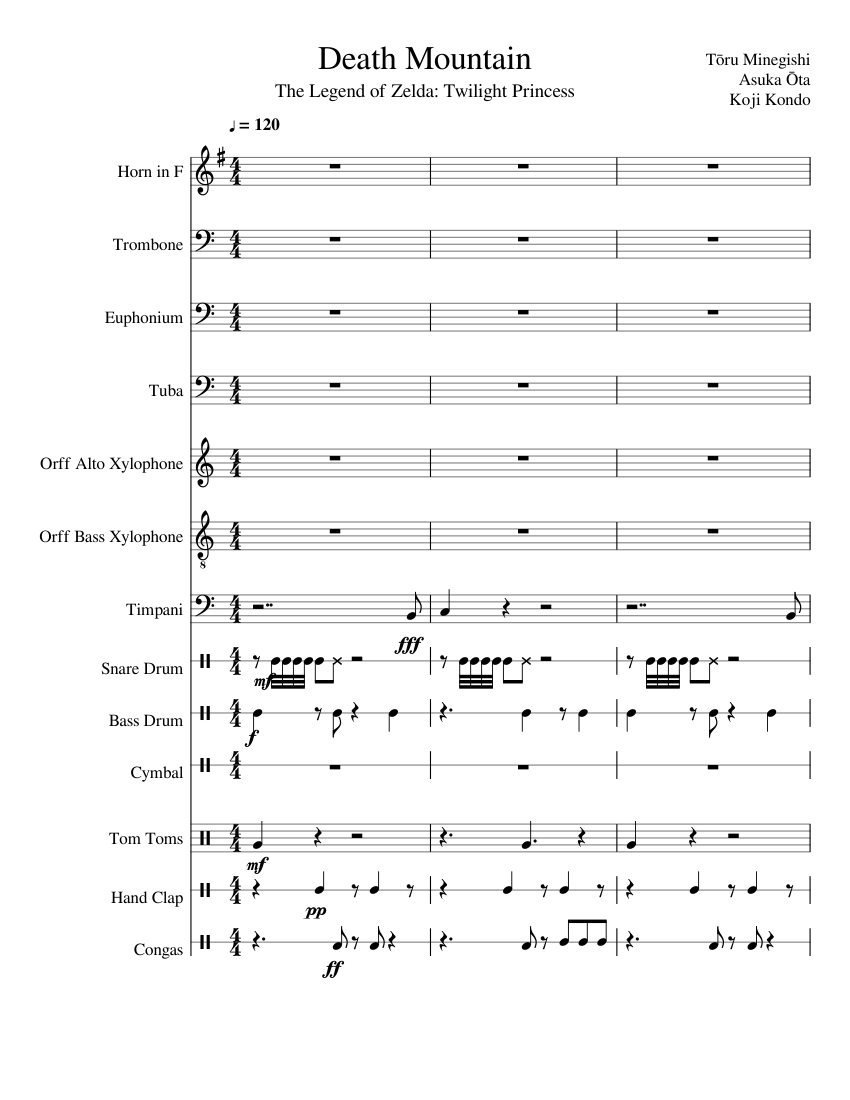 Death Mountain Sheet music for Trombone, Tuba, Timpani (Mixed Trio) |  