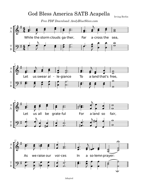God Bless America – Irving Berlin