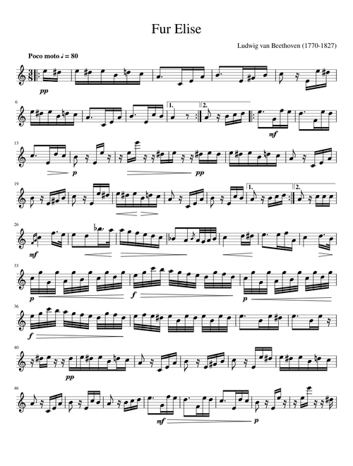 Fur Elise (Violin)