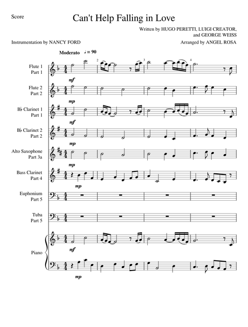 Can't Help Falling in Love - Hugo Peretti, Luigi Creator, George Weiss (for wind ensemble)