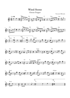 Wind Scene 风の憧憬 Sheet Music and Tab for Guitar (Solo