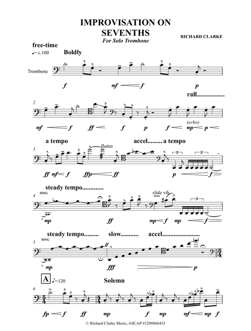 Improvisation on Sevenths (Arr. Richard Clarke) - Richard Clarke Colorado (Trombone Solo)