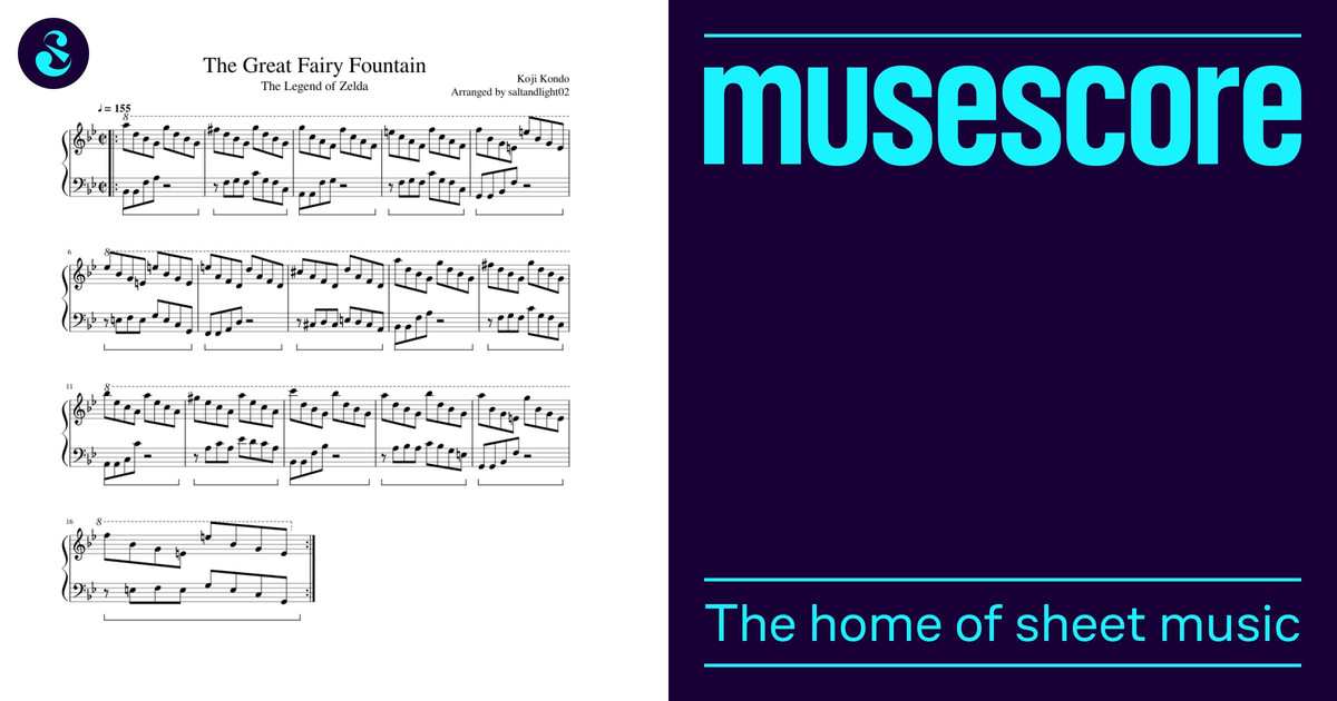 ゼルダの伝説: 大妖精の泉 (ピアノカバー) 楽譜 ピアノ (ソロ