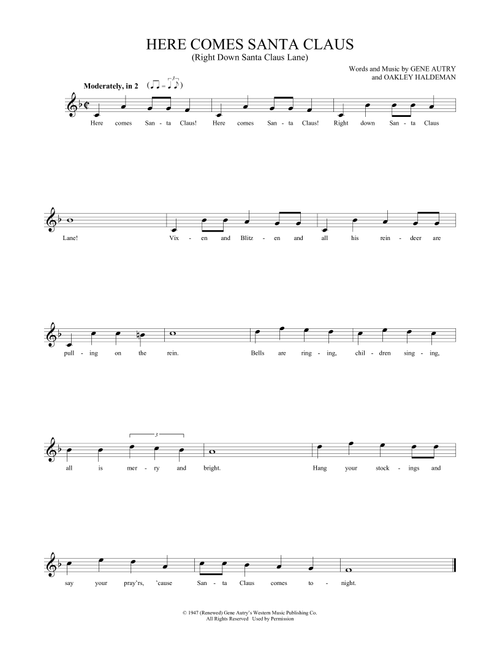 Here Comes Santa Claus (Right Down Santa Claus Lane) - Gene Autry (Ocarina)