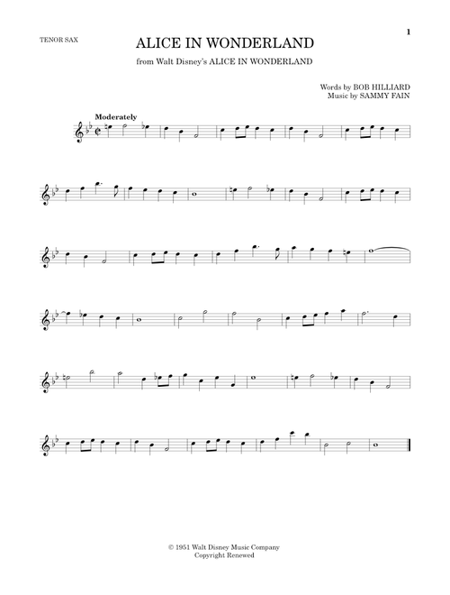 Alice In Wonderland - Bill Evans (Tenor Sax Solo)