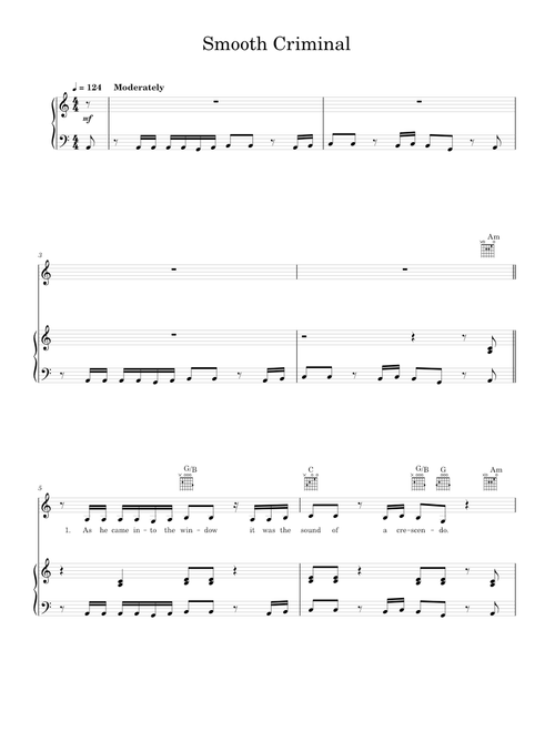 Smooth criminal - Michael Jackson (Piano-Voice-Guitar)