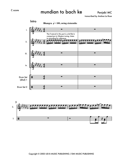 Mundian To Bach Ke (Arr. Andrea La Rose) - Panjabi Mc With Labh Janjua (Small Ensemble)