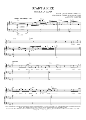 Start A Fire - John Legend (Piano Vocal) Piano-Voice