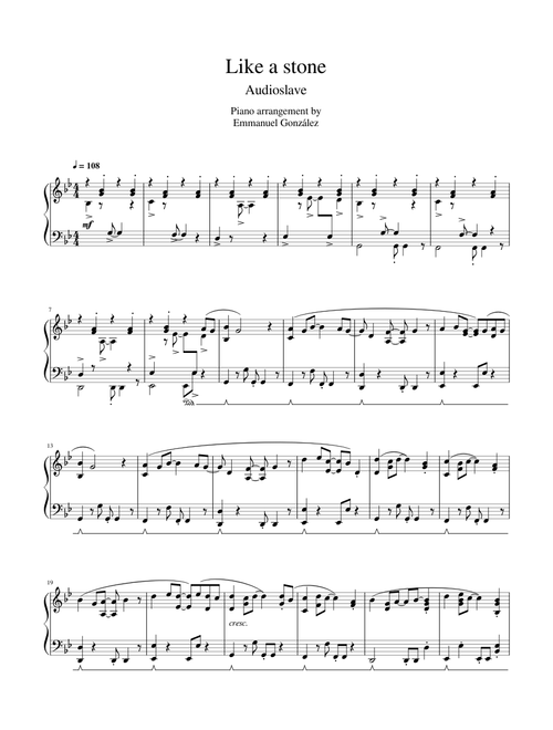 Like A Stone - Audioslave (Piano)