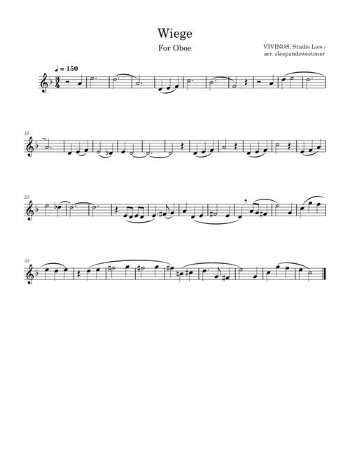Wiege – Oboe