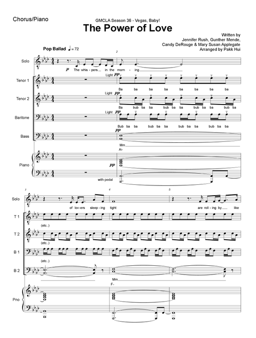 The Power Of Love (Arr. Pakk Hui) - Laura Brannigan (Choral, TTBB)