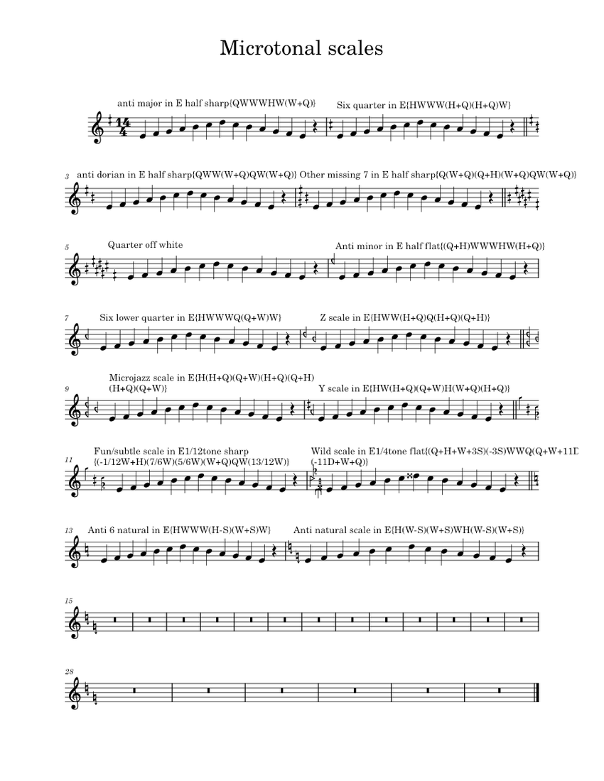 Microtone Signs Microtonal scales Sheet Music for Piano (Solo) easy | MuseScore.com