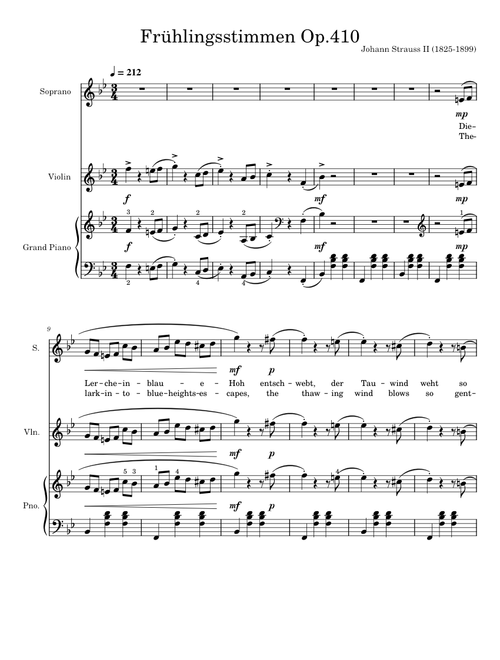 Frühlingsstimmen, Op.410 – Johann Strauss Jr. .