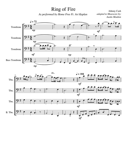 Ring of fire – trombone quartet