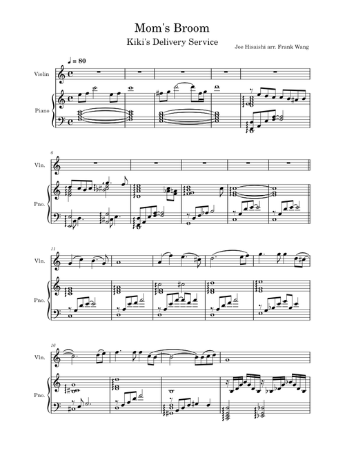 Mom's Broom - Joe Hisaishi arr. Frank Wang