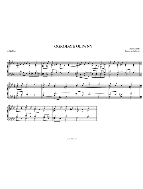OGRODZIE OLIWNYi 11 innych pieśni na Wielki Post (O, OLIVE GARDEN and 11 another polish hymns for Lent)