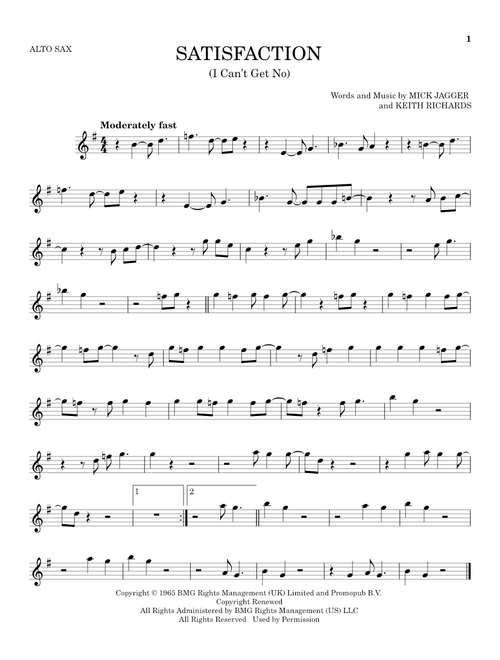 (I Can't Get No) Satisfaction - The Rolling Stones (Alto Sax Solo)