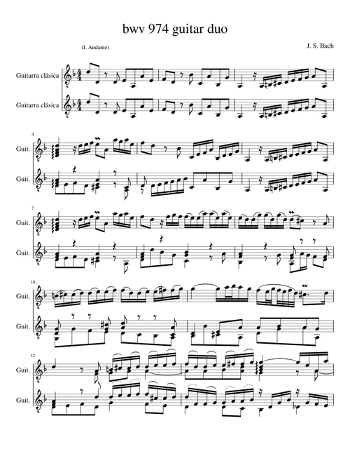 bwv 974 guitar duo
