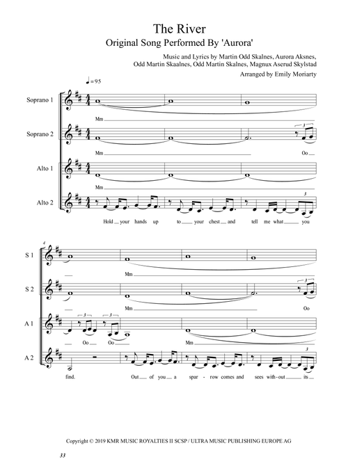 The River (Arr. Emily Moriarty) - Aurora (Choral, SSAA)