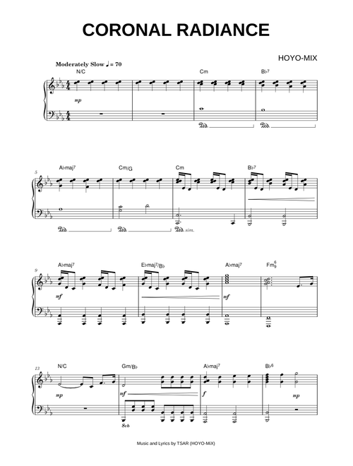 Coronal Radiance - HOYO-MiX (Piano)