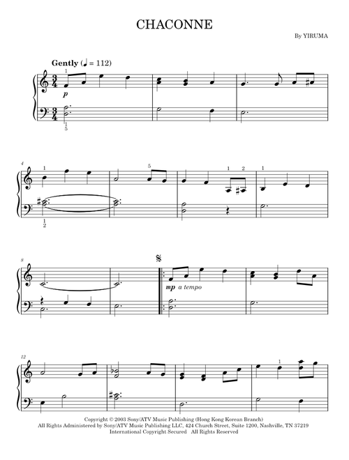 Chaconne - Yiruma (Easy Piano)