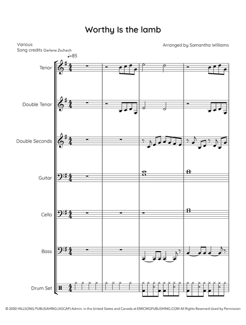 Worthy Is The Lamb (Arr. Samantha Williams) - Hillsong Worship (Percussion Ensemble)
