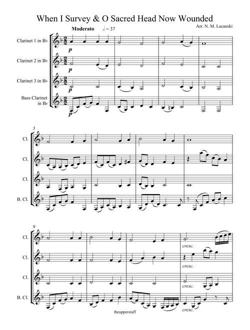 When I Survey the Wondrous Cross and O Sacred Head Now Wounded (Arr. Nick Lacanski) - Wesley, Hassler (Woodwind Ensemble)