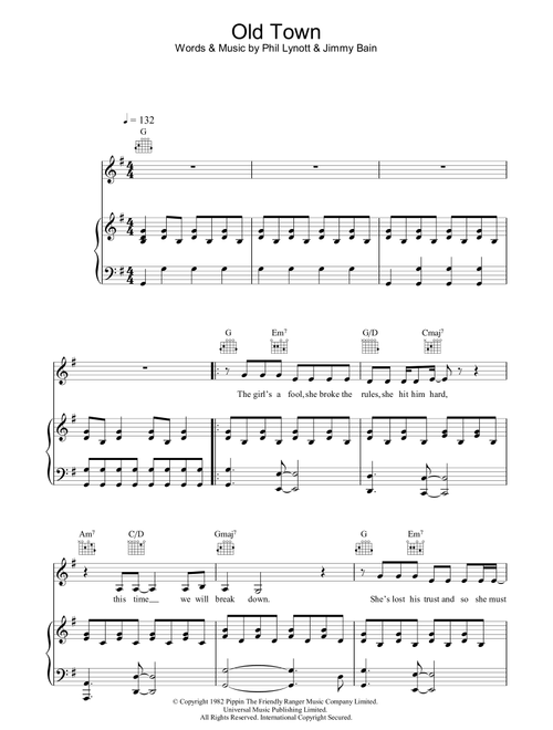Old Town - The Corrs (Piano-Vocal-Guitar (Piano Accompaniment))