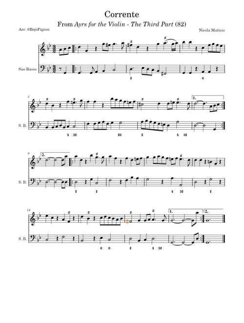 Ayrs for the Violin: The Third Part: Corrente – Nicola Matteis