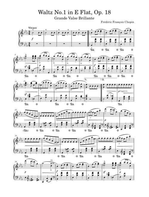 Walzt No.1 in E Flat, Op. 18 (Grand Valse Brillante) – Frédéric François Chopin