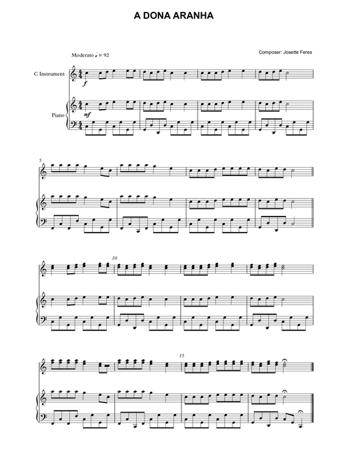 A DONA ARANHA (Arr. Gerson Serafim) - Desconhecido (Piano-Vocal-Guitar)
