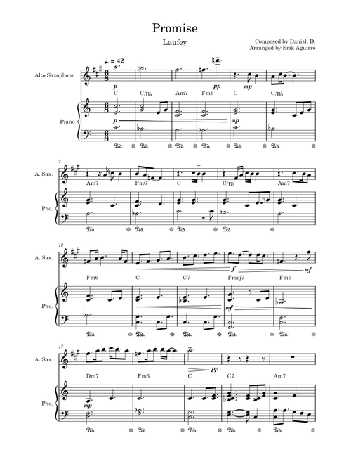Promise – Laufey Promise for Alto Sax – Laufey