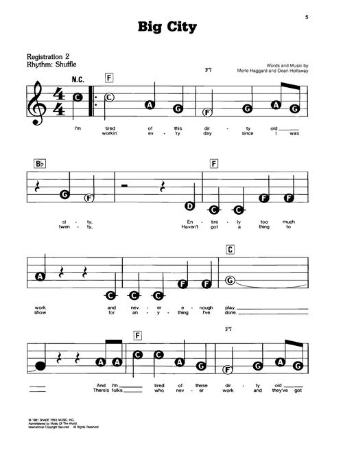Big City - Merle Haggard (E-Z Play Today)
