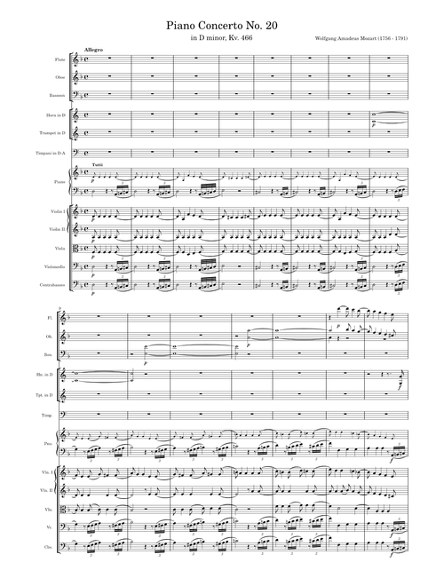 Mozart, W.A. - Piano Concerto No. 20 in D minor, K. 466