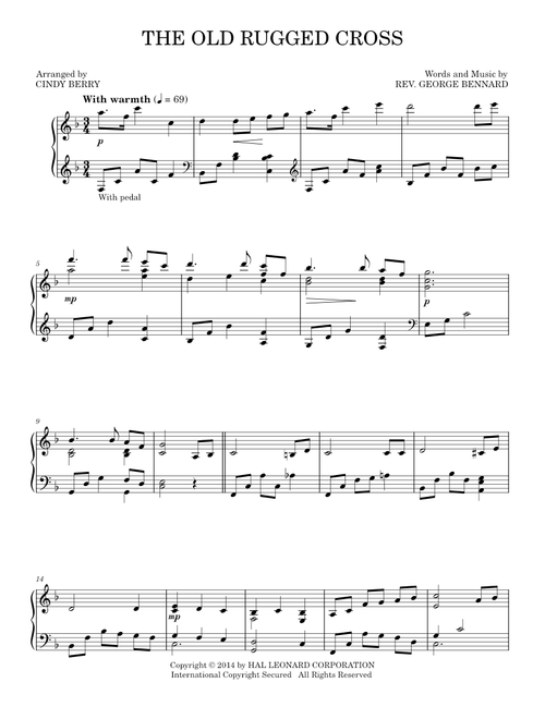 The Old Rugged Cross - George Bennard (Piano Solo)