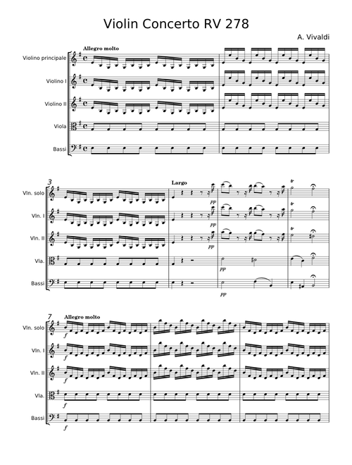 Violin Concerto in E Minor, RV 278 - Antonio Vivaldi