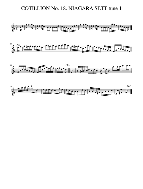COTILLION No. 18. NIAGARA SETT tune 1